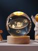 6Cm 3D Crystal Ball Led Night Light  Astronomy Solar System Planets Moon Astronaut Glass Ball Home Desktop Decor Ornament