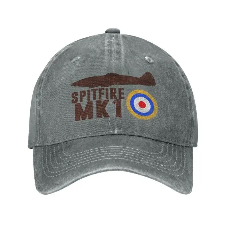 Unisex Cotton Vintage Spitfire UK 1 RAF British WWII Baseball Cap Adult Supermarine Fighter Adjustable Dad Hat Sun Protection