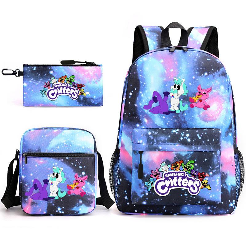 School season starry sky primary school student schoolbag smiling animal leisure backpack