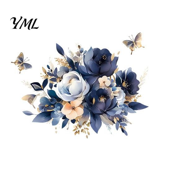Creative Soft Decoration Gifts Watercolor Flower Wall Stickers, Removable Rose And Peony Decals, Waterproof PVC Mural, Modern Botanical Murals