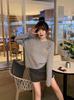 Women's Gray Little Bear Sweater: High-End Korean-Style Knit Top for Autumn/Winter 2025.