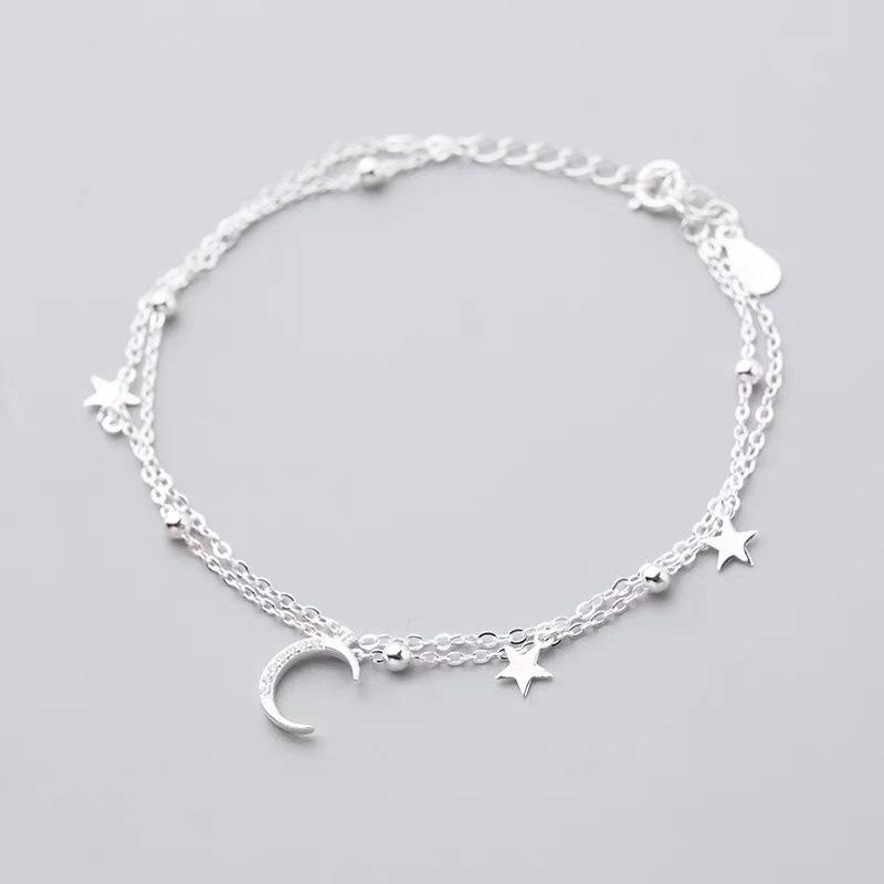 Female Light Luxury Niche Double-layer Star Moon Bracelet