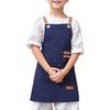 Minimalist Children's Canvas Apron Lightweight Solid Color Cooking Apron Waterproof Stain Resistant Chef Costume