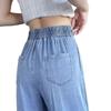 Women's National Style Tencel Button-Up Wide-Leg Jeans - 2026 Summer Slim Straight Casual Pants