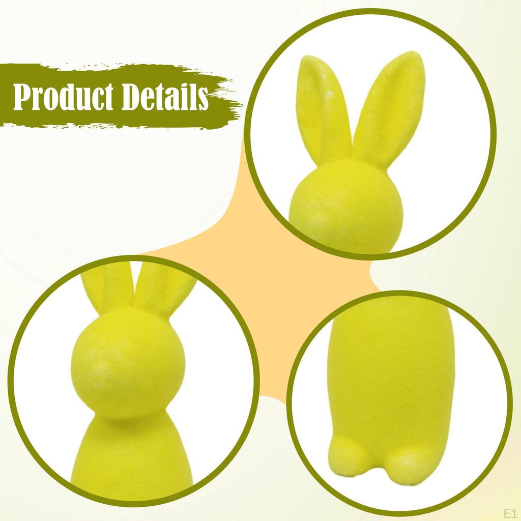 22cm Flocked Bunny Easter Decoration Decor, Festive Decor Flocking Figurine for Party