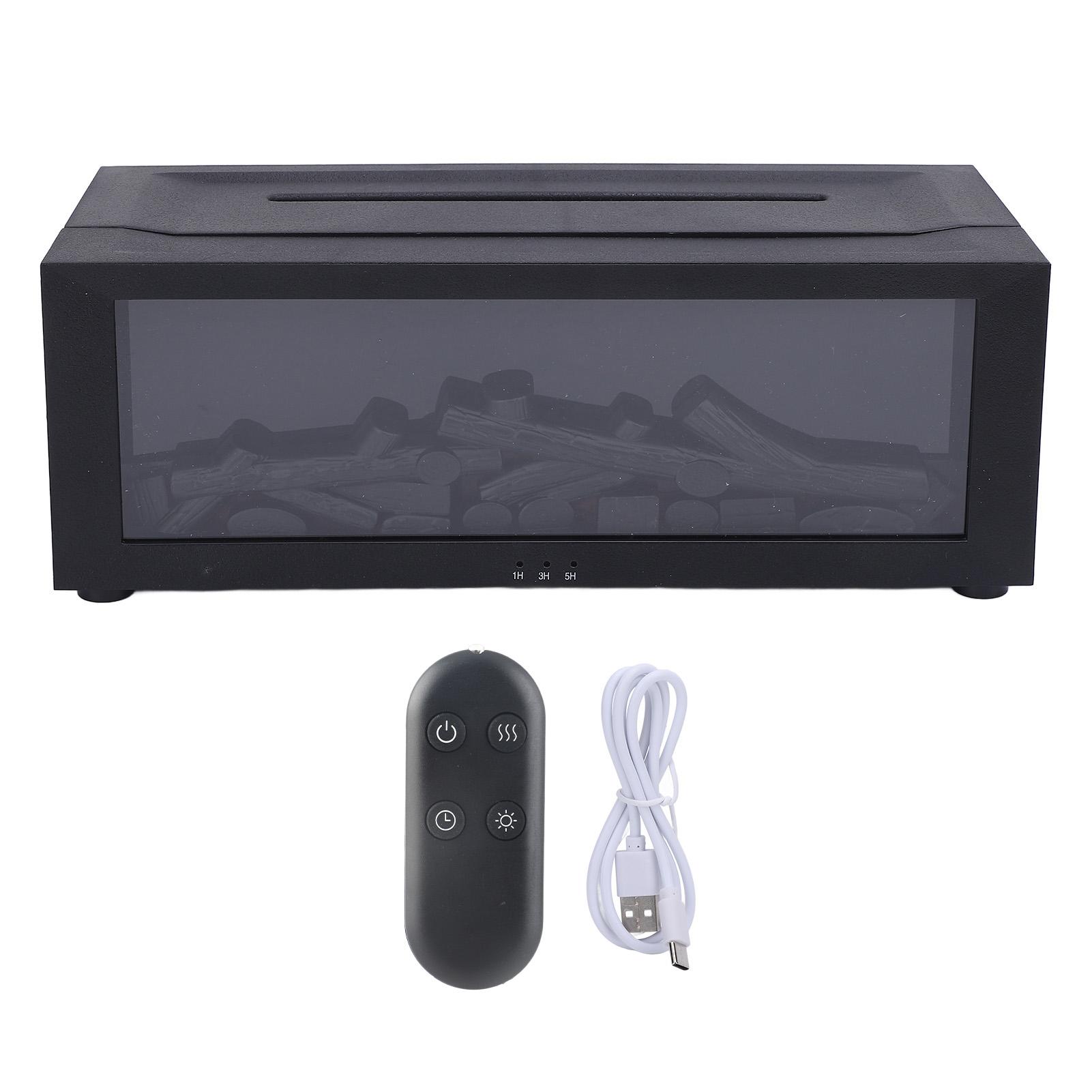 

3D Flame Fireplace Humidifier Настольный таймер Тихая спальня Моделирование Ароматерапия Диффузор Ambient