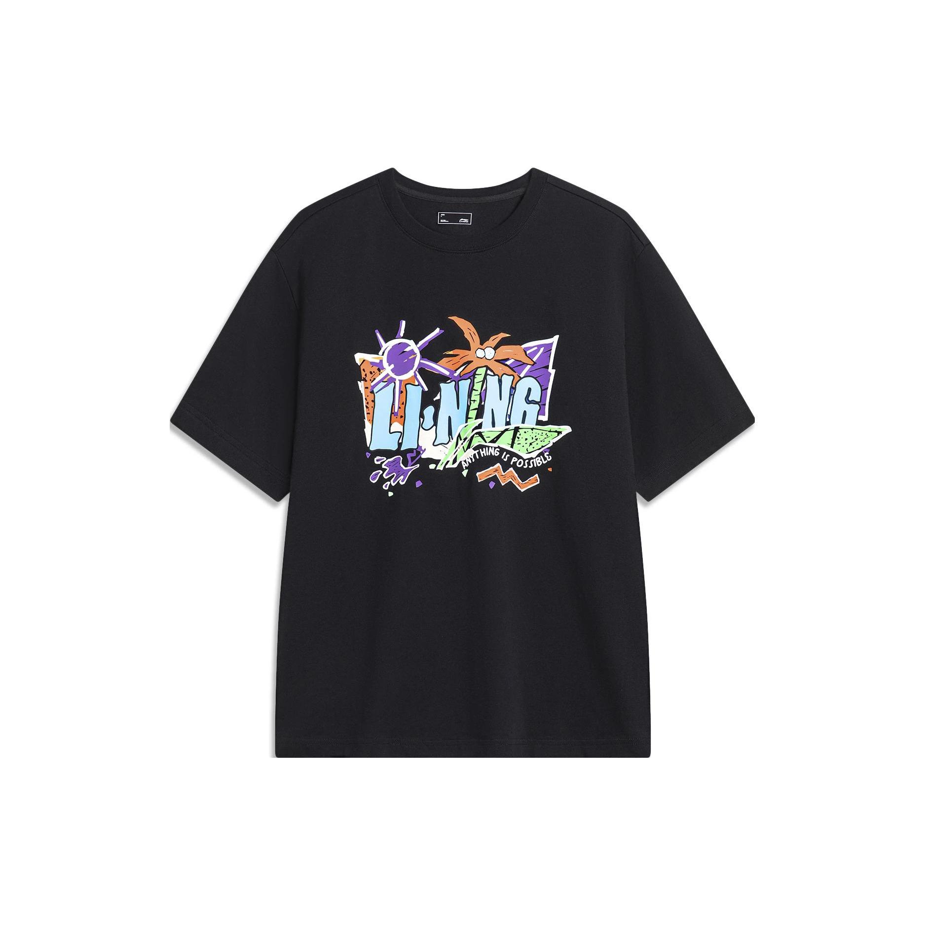 Li Ning Sports Fashion Collection T Shirt Unisex Black AHST921-2 L