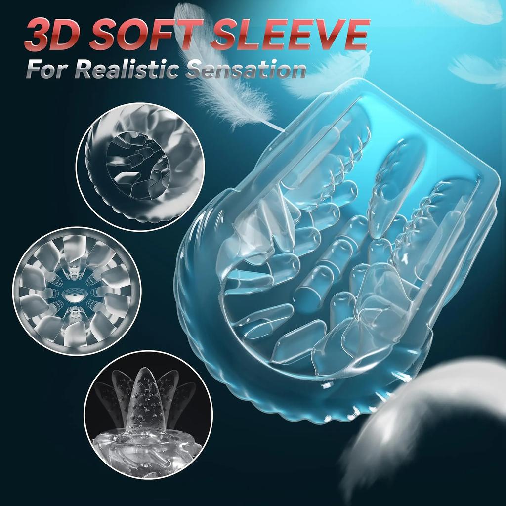 Mens Penis Exercise Machine Sex Toy with LED DisplayAutomatic Telescopic Rotating Suction Double Vibration Male Masturbation Cup