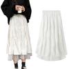 Mode Damen A-Linie Plissierter Tüll Elastischer Hoher Bund Party Langer Maxi Rock