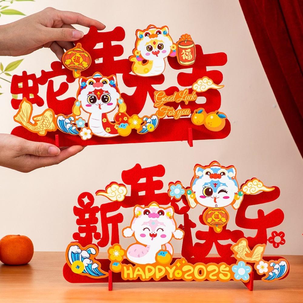 

Chinese Fu New Year Blessing Pendant Traditional Snake Year Desktop Ornament Home Decoration 03