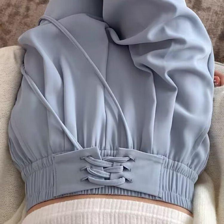 

Plus Size Women s High Waist Ice Silk Wide Leg Pants - Spring/Summer Collection L (Recommended 100-130 jin)