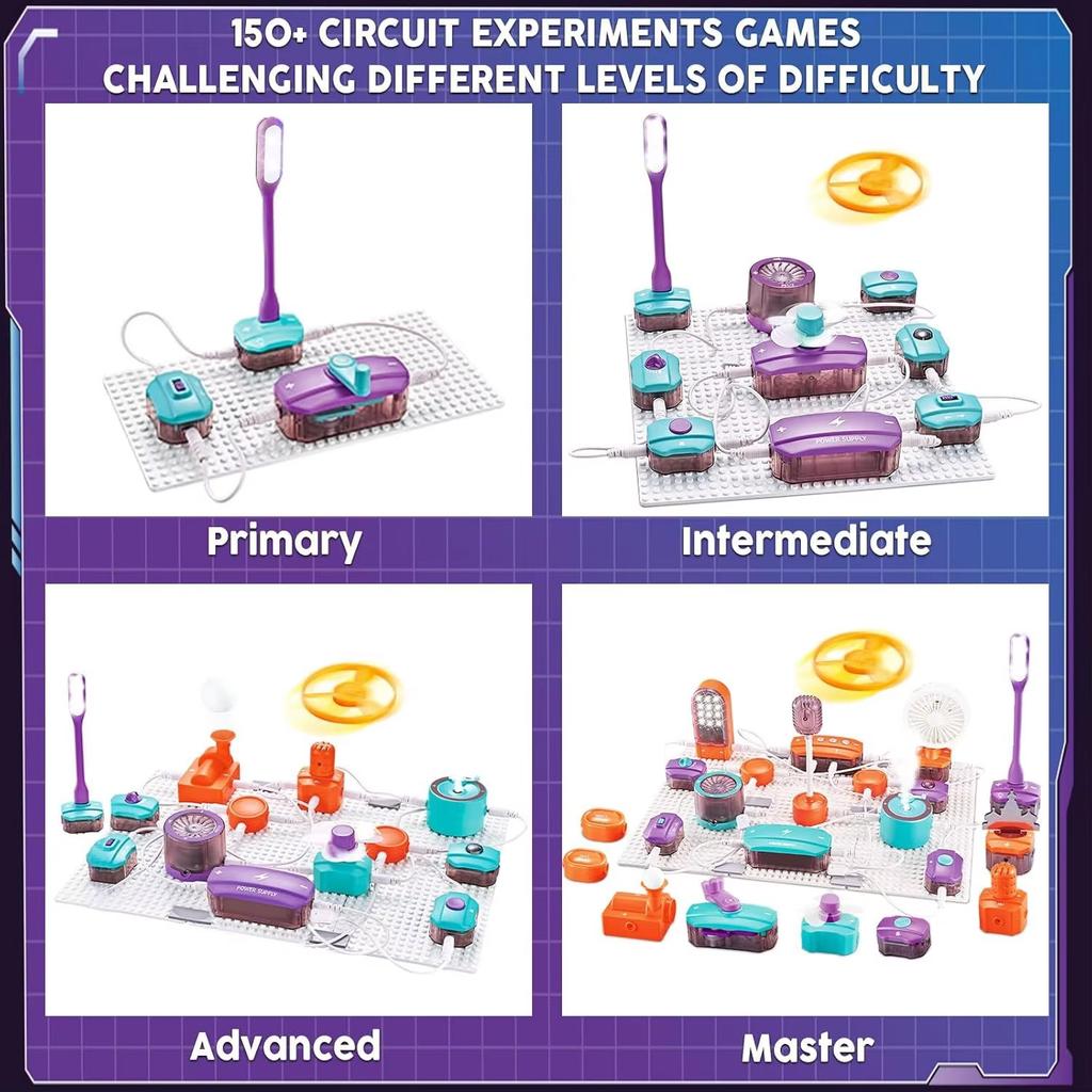 Children Science Educational Games Electronic Building Blocks Toys Experiment Set Physics Circuit Experiment Handmade Kits Kids
