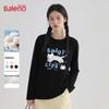 Baleno Women's 2025 Pure Cotton Loose Fit Long Sleeve Cat Print Top