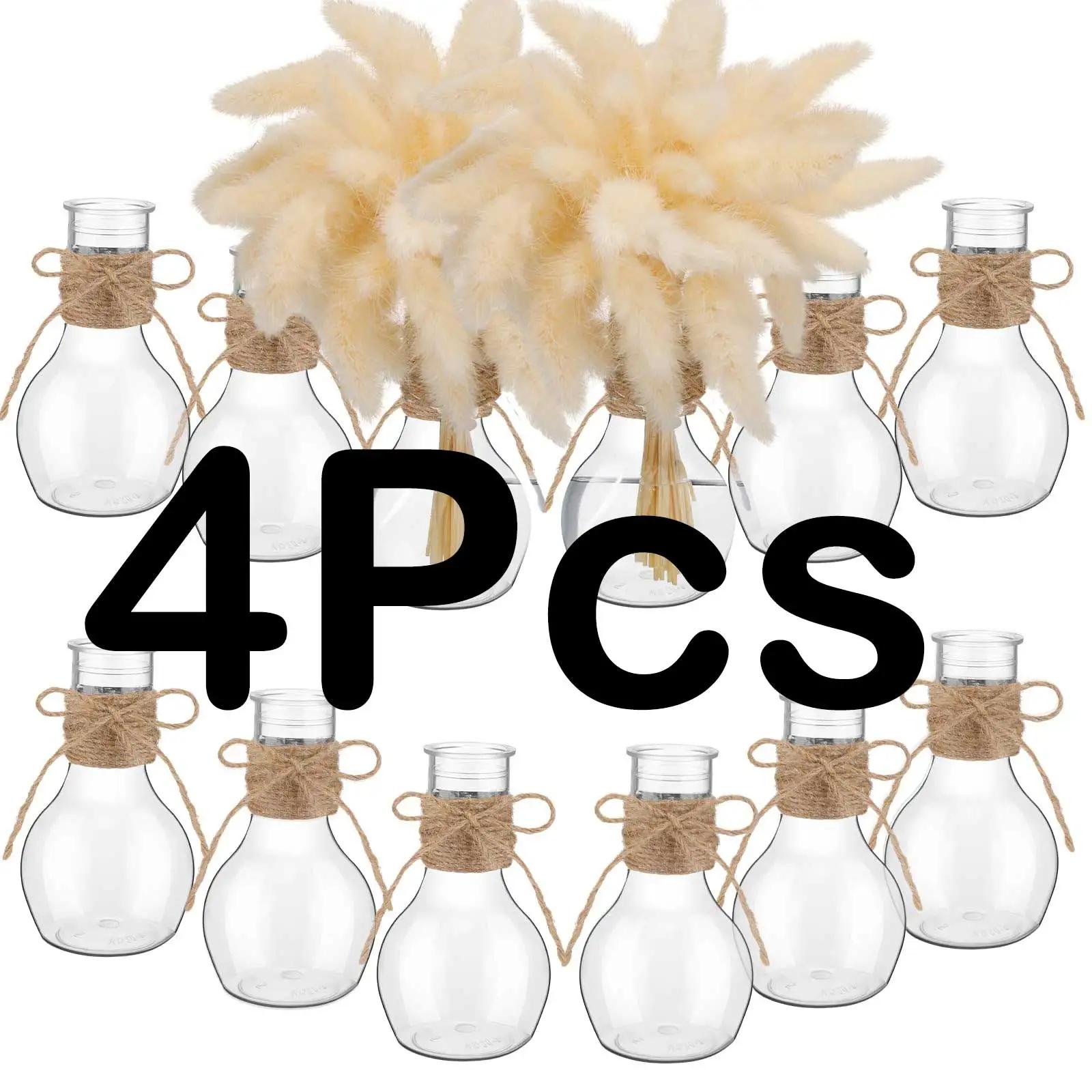 

Top-quality Transparent Light Bulb Style Plastic Vase High Quality Table Decoration Wedding Home Decor Unique Shape Flower