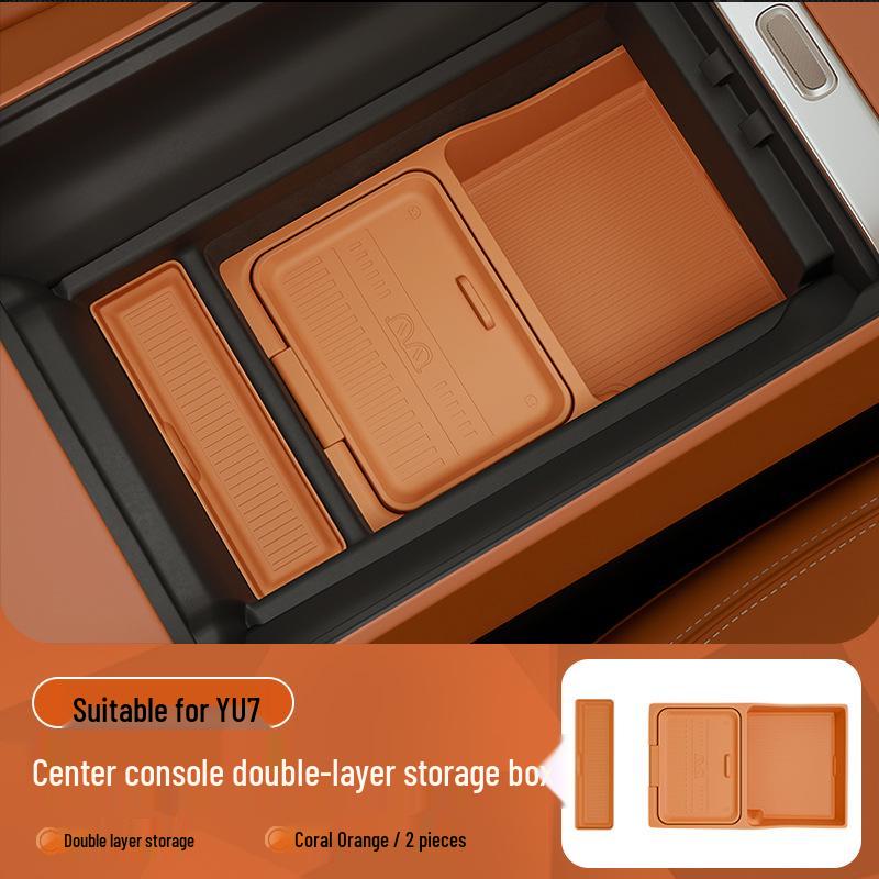 Xiaomi YU7 Armrest Box Silicone Pad & Storage Organizer for Car Interior