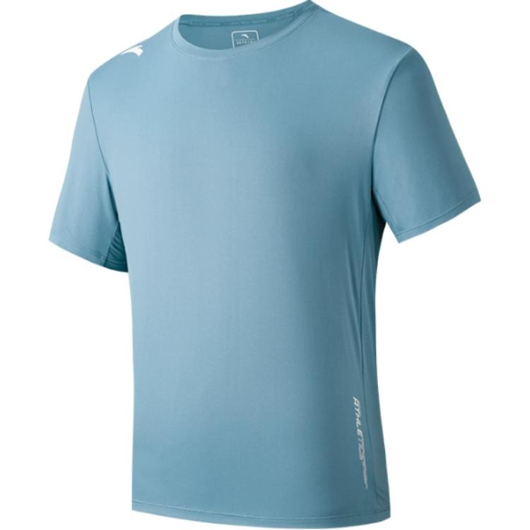 Anta Comfortable Lightweight Breathable Simple Casual Short Sleeve T-Shirt Men Tops Cloud-Blue 952527114-6