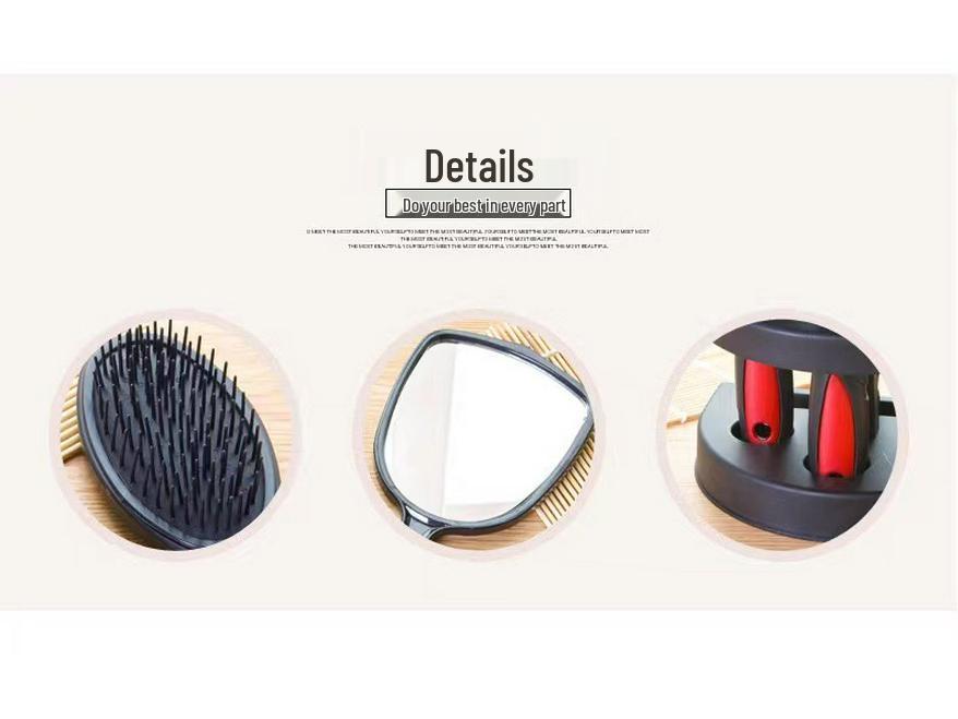 5-Piece Hairdressing Set with Mirror and Scalp Massage Comb