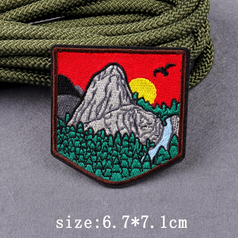 Camp Adventure Patch Iron On Embroidery Patches For Clothing Thermoadhesive Patches For Clothes Wilderness Outdoor Patch Badges