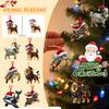 2D Acrylic Animal Ornaments With Christmas Hats, For Christmas Tree Decoration