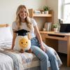 Plush Stuffed Toy Doll with Graduation Cap Soft Egg Shaped Figure with Smiling Face and Dangling Legs for Gifts Decoration