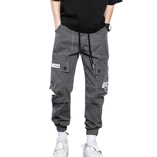 

Весна Осень Четырехсезонная версия Мужские модели Большие размеры Рабочие брюки на шнурке Повседневные спортивные рабочие брюки S серый