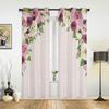 Pink Rose Flower Butterfly Curtains for Bedroom Living Room Drapes Kitchen Children's Room Window Curtain Modern Home Decor