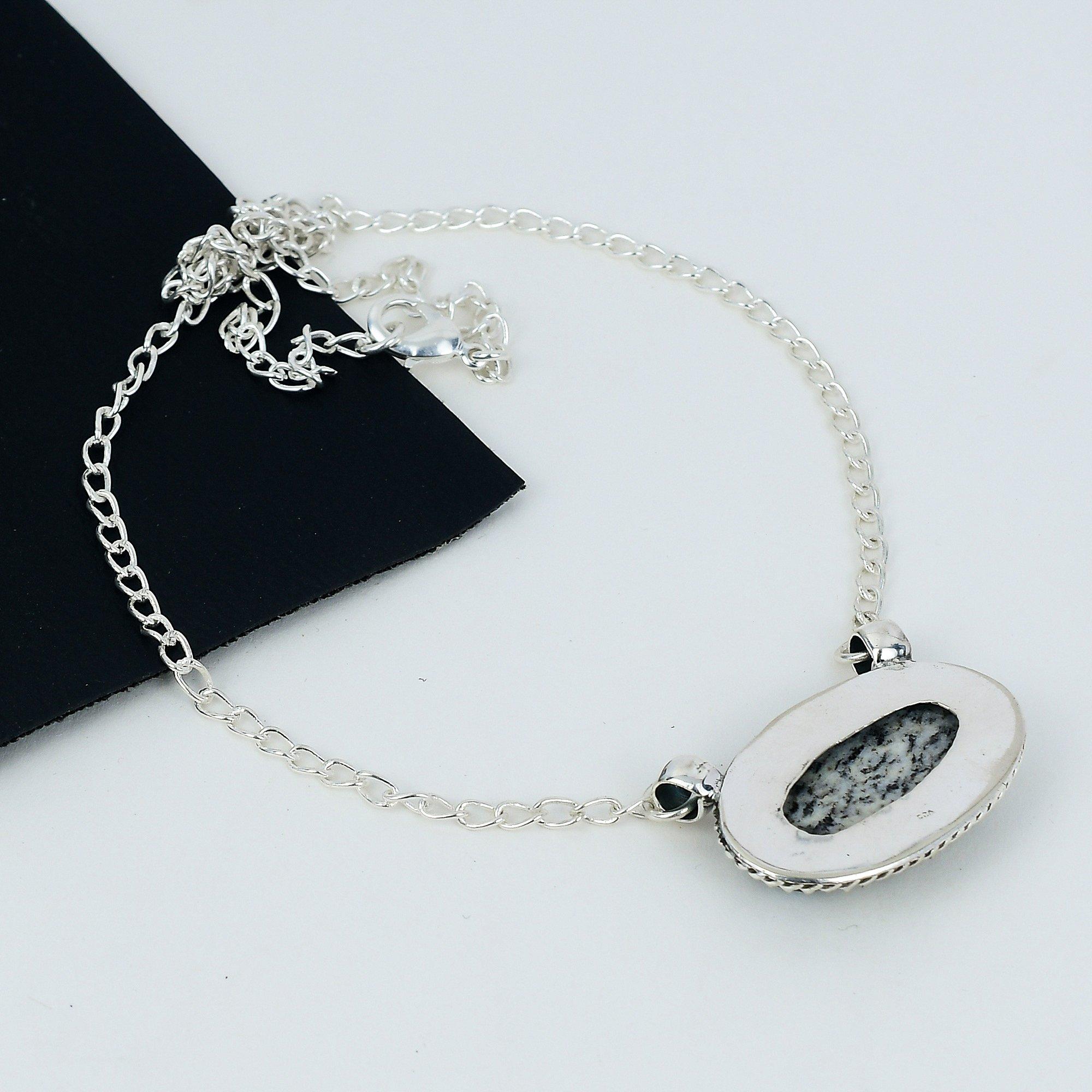 K2 Азурит Драгоценный Камень Ручной Работы Стерлингового Серебра 925 Ожерелье Натуральный — фото 4