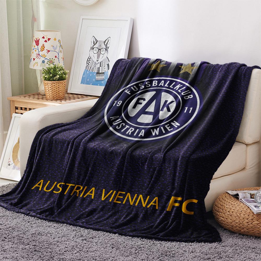 Coperta di Flanella Stampata FK Austria Vienna, Alta Qualità, Confortevole per Tutte le Stagioni, Arredamento per la Casa, Calore e Comfort