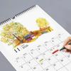 1pc, 2026 Watercolor Landscape Wall Calendar, 12 Different Designs, Wall Calendar, Birthday, Christmas, New Year Gift