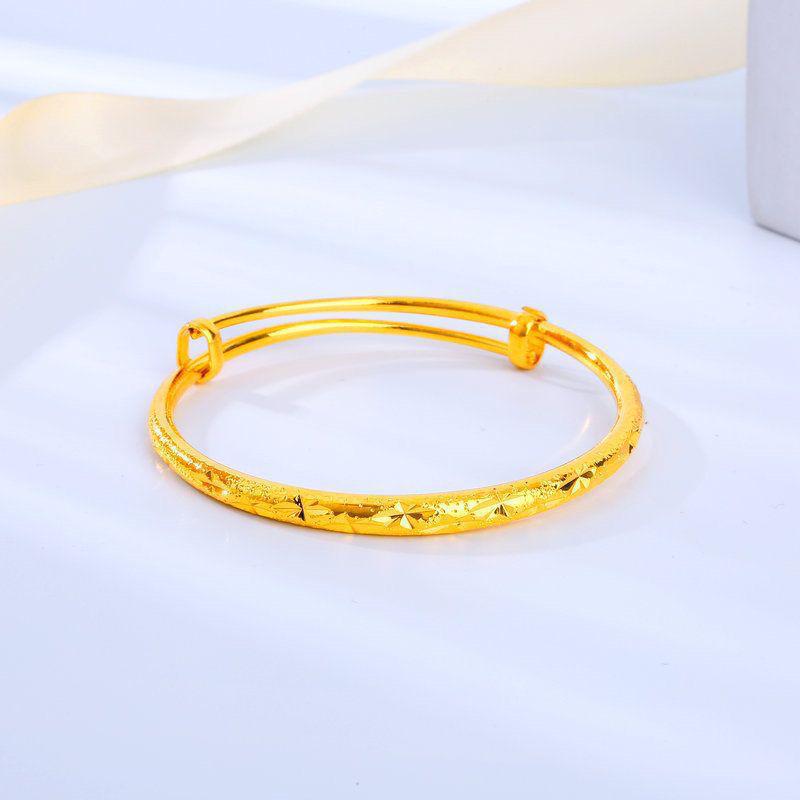 Elegant Vietnamese Sand Gold Bracelet - Push-Pull Style Gift for Mom or Girlfriend's Birthday