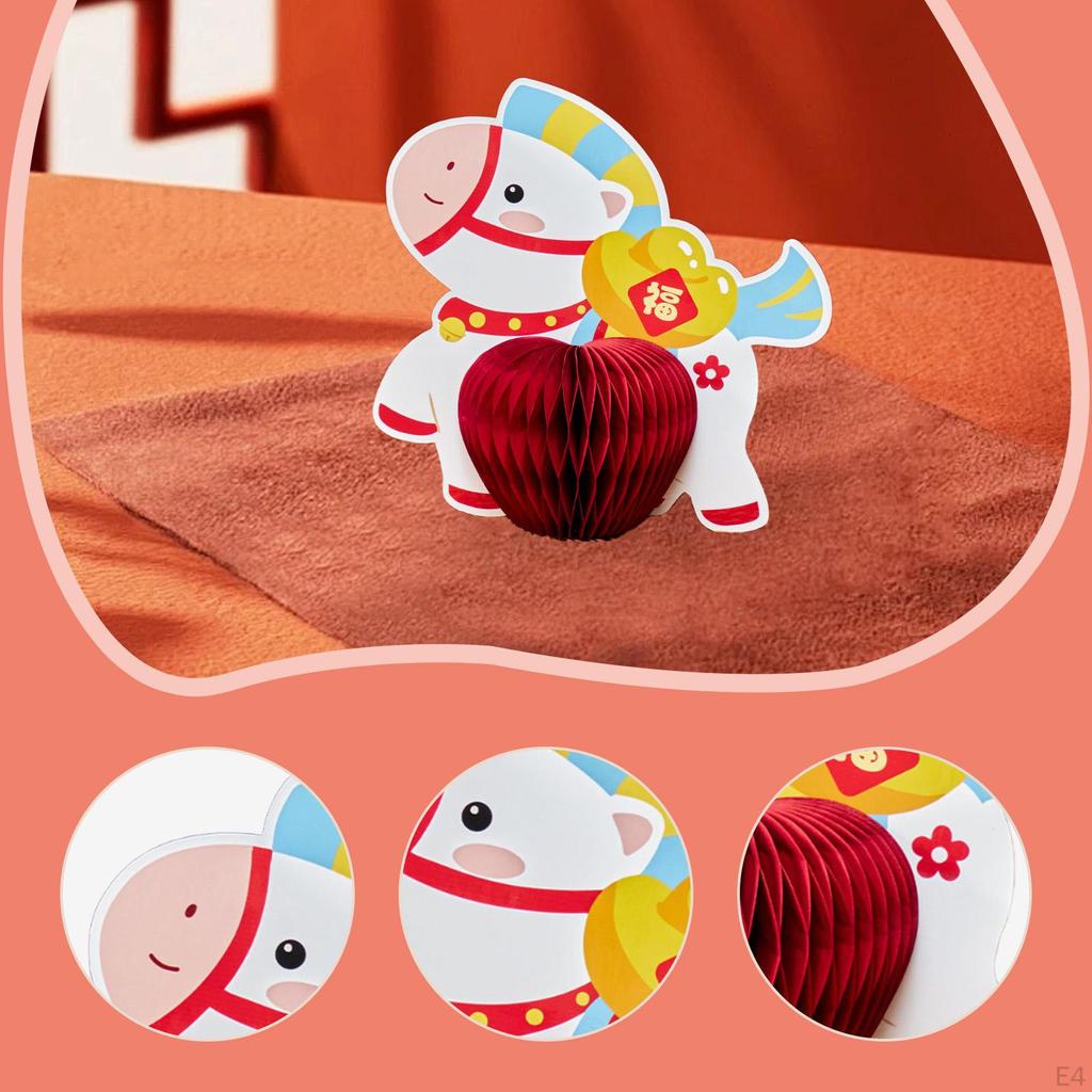 Horse Honeycomb Centerpiece Chinese Year Decoration Paper Ornament for