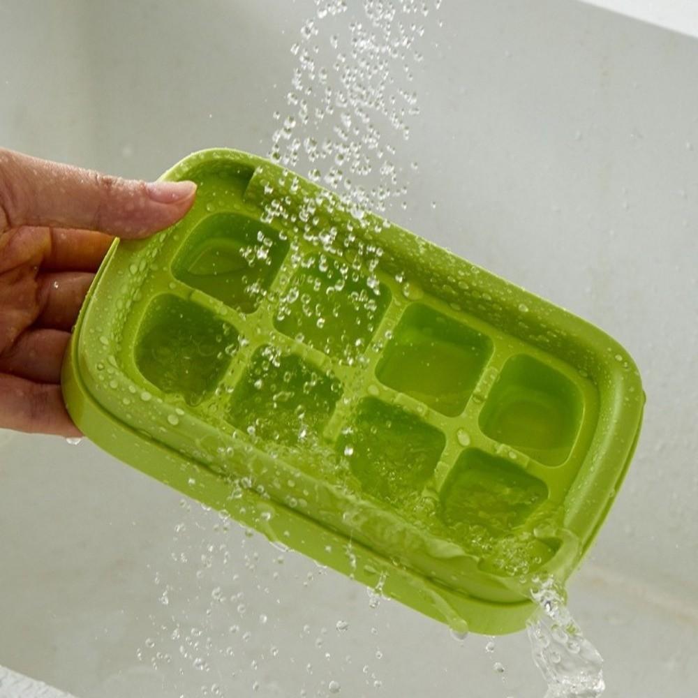 Easy Release Ice Cube Maker 8 Grid Ice Molds Storage Box Multi-Function Ice Freezer  Kitchen Gadget