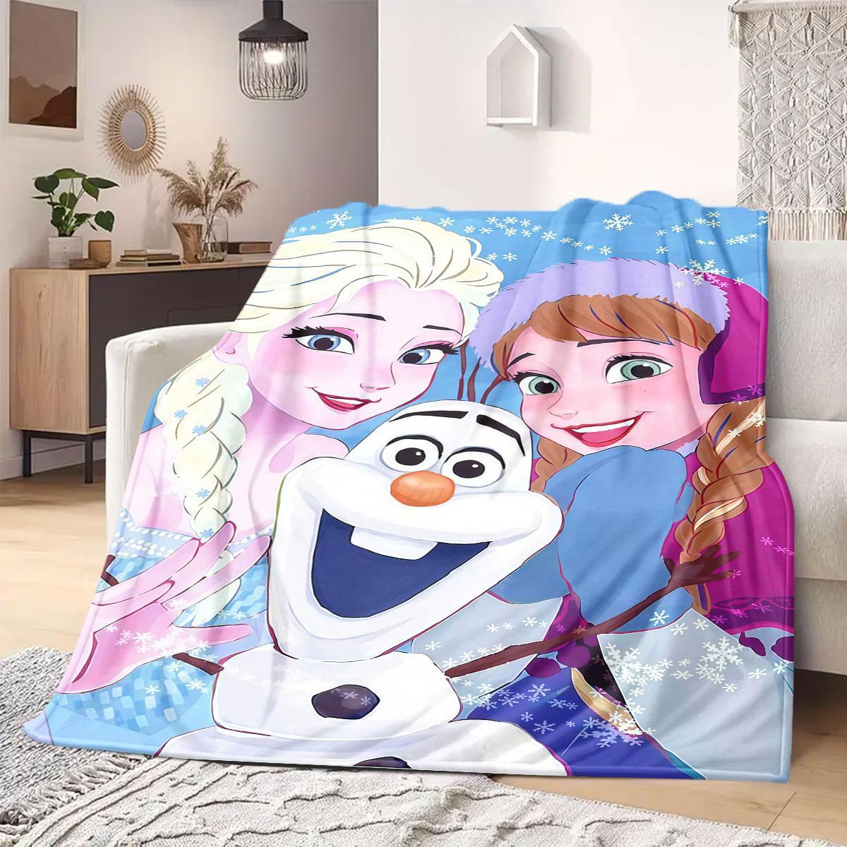 

Frozen Flannel Blanket Cartoon Print Design for Travel Picnics Bedrooms Sofas Beds Chairs Home Decor Various Sizes Available 75x90cm