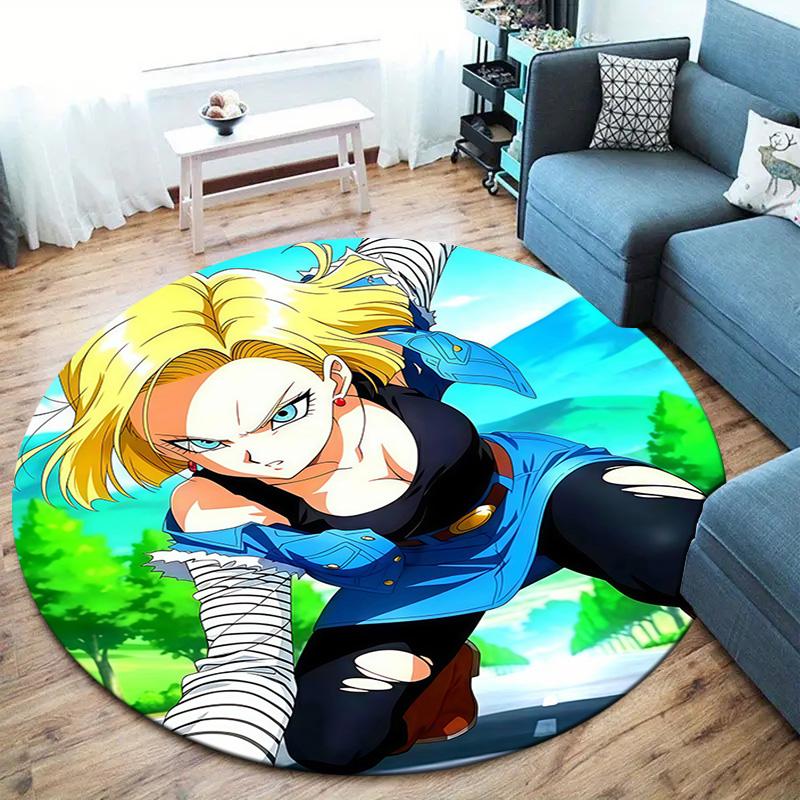 Son Goku Dywan Okrągły Dywanik do Salonu Sypialni Sofy Pokoju Zabaw Antypoślizgowa Mata Podłogowa
