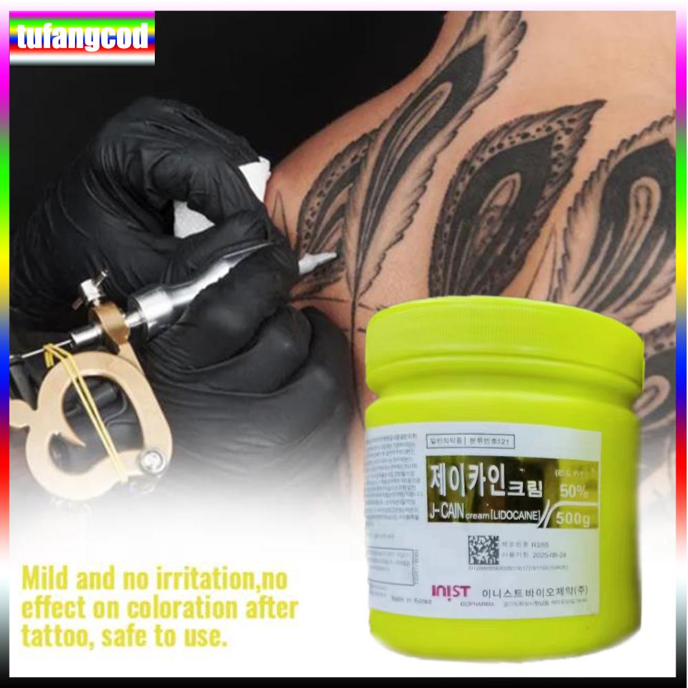 Tufangcod 500g Tattoo-Anästhetikum, schnelle Hautbetäubung, 50 % gelbe Creme, semipermanent