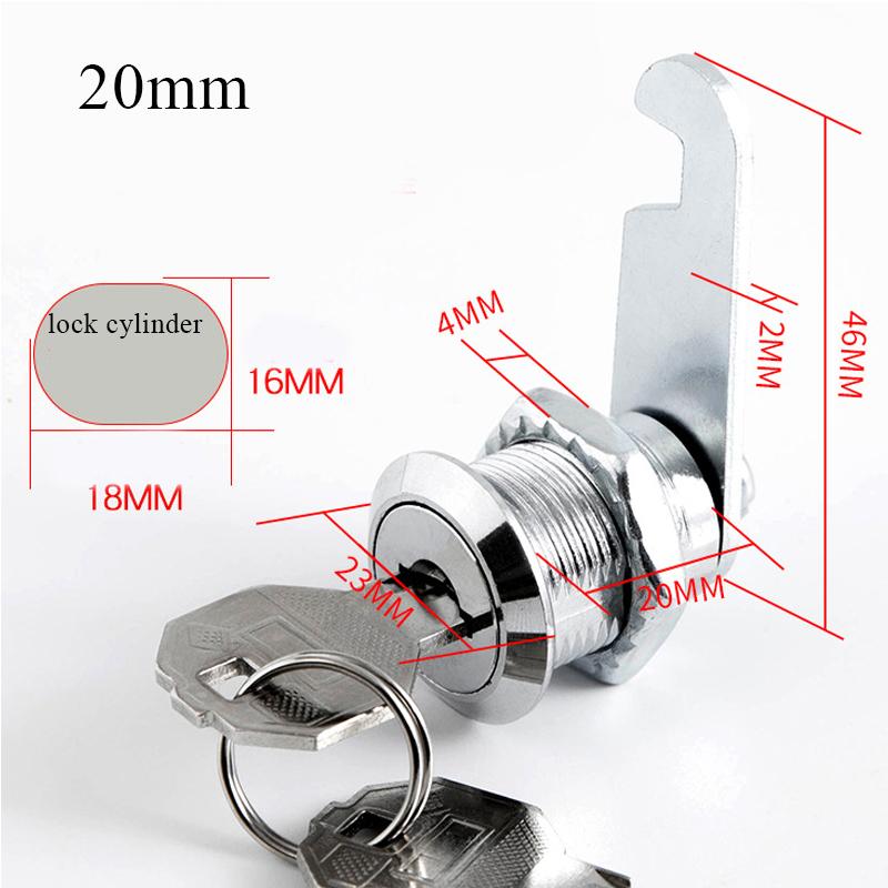 Cam Lock Hochwertiges Sicherheitsschloss Mailbox Aktenschrank Schreibtisch Schubladenschrank mit 2 Schlüsseln DIY Schrank Werkzeuge Möbel Hardware