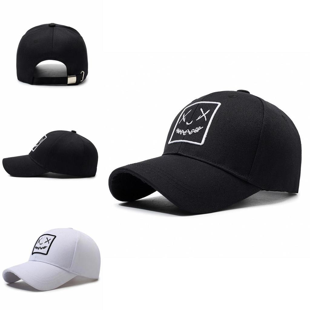 Baseball Cap With Embroidered Face Expression For Sun Protection And Trendy Style For Men And Women