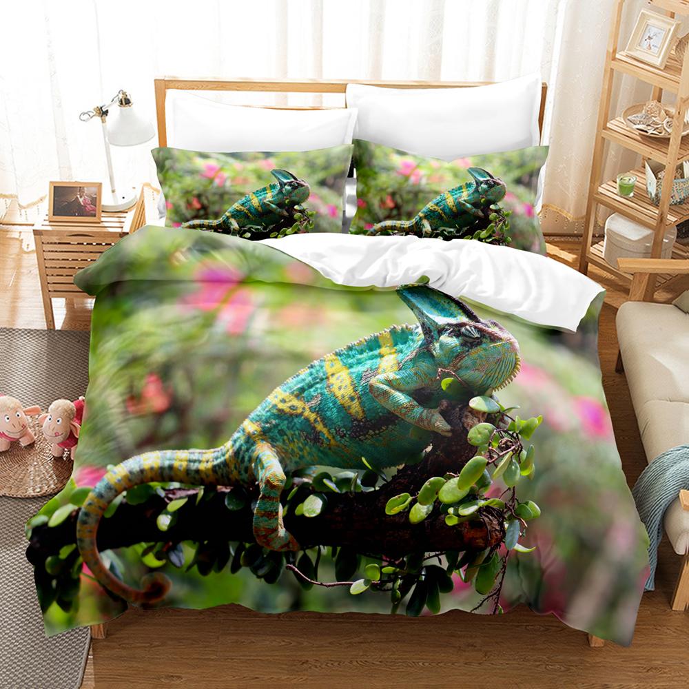 Comforter Microfiber Fabric Lizard 3D Printreptilechameleon Bed Duvets Set200X220Free Shipping