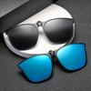 Clip On Sunglasses Men Photochromic Night Vision Anti Glare Vintage Square Glasses for Driving