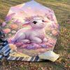 1PC Lamb Flowers Umbrella-8-Rib Reinforced Portable Folding Travel Suitable for All Seasons Outdoor Daily Use  -J0367