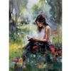 Vintage Read Elegant Girl Book Lovers Poster Women Portrait Oil Painting On Canvas Painting Wall Art Picture for Room Home Decor