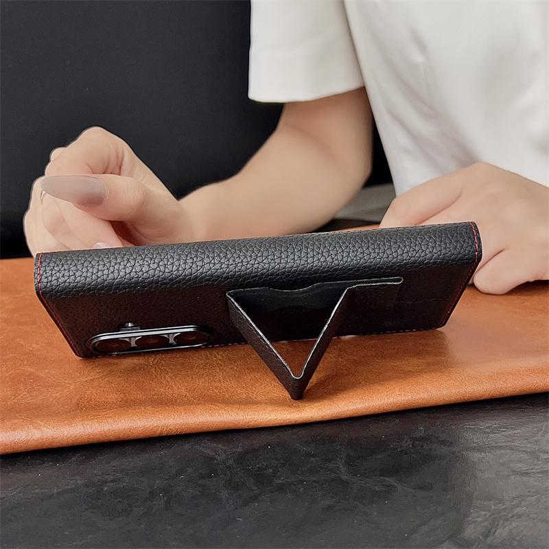 For Samsung Galaxy Z Fold 7 6 5 4 3 5G Luxury PU Leather Wallet Card Holder Phone Case With Screen Protect Film Shockproof Cover
