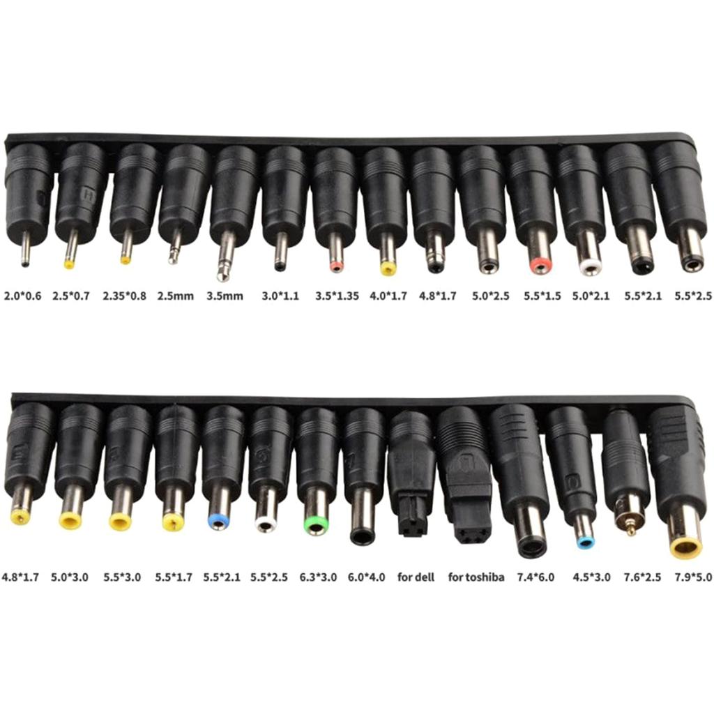 Versatile Laptop Power Connector Set 28-Piece Tip Adapters Kit Power Supply Plugs Adaptors with Cable for Various Models