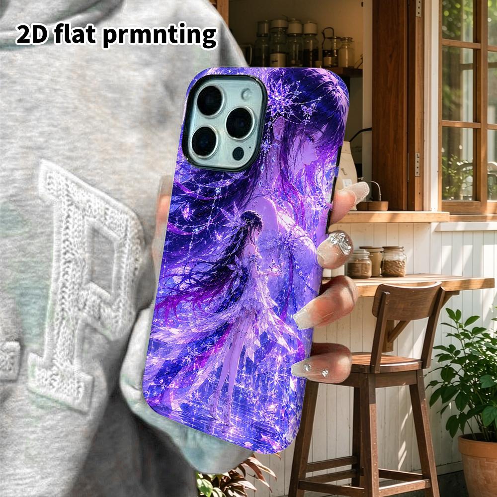 Phone Case: 2D Flat Design Suitable for iPhone 18 17 16 15 14 13 Pro Film Protective Case, Couple Style, Twin Girls, Christmas and Halloween Gifts