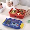 Cartoon Pattern Portable Meal Container With Three Compartments For Office And Picnic