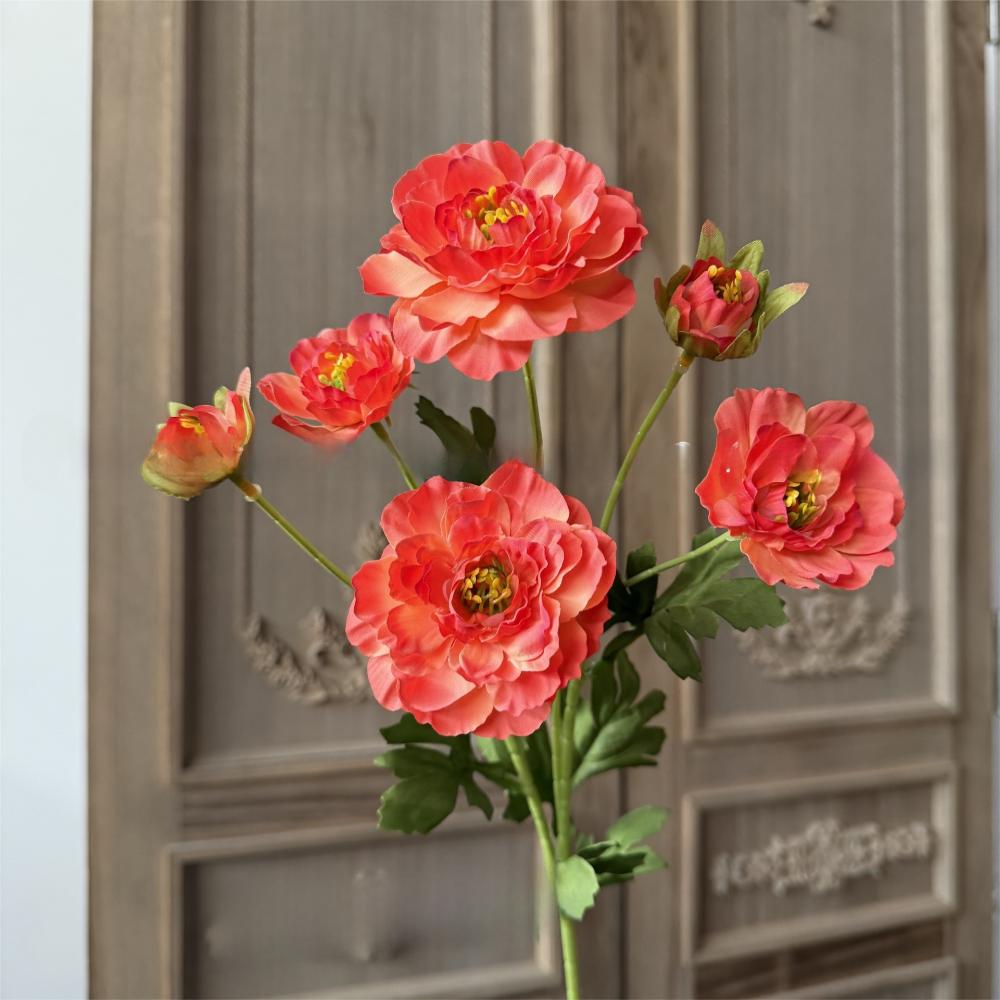 6 Heads Fake Flower with Buds Artificial Faux Plants Peony Artificial Flower  Wedding Decoration