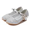 Girls' Autumn Princess Leather Heels with Star Moon Charms & Sequins