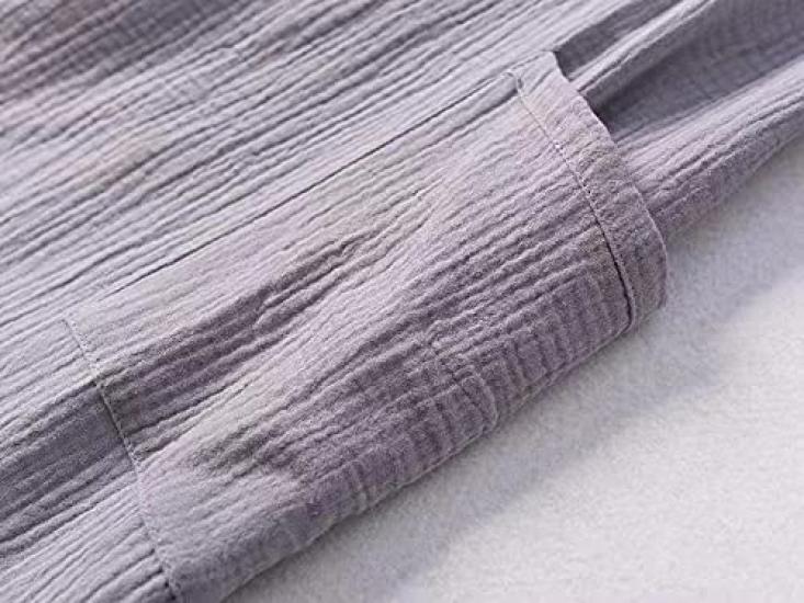 Morgenmantel Doppelgaze Bademantel Baumwolle Handtuch inklusive Handtuchstoff Saugfähig Schnelltrocknend Nach dem Bad Sanfte Textur Baumwollmaterial Unisex Hausanzug