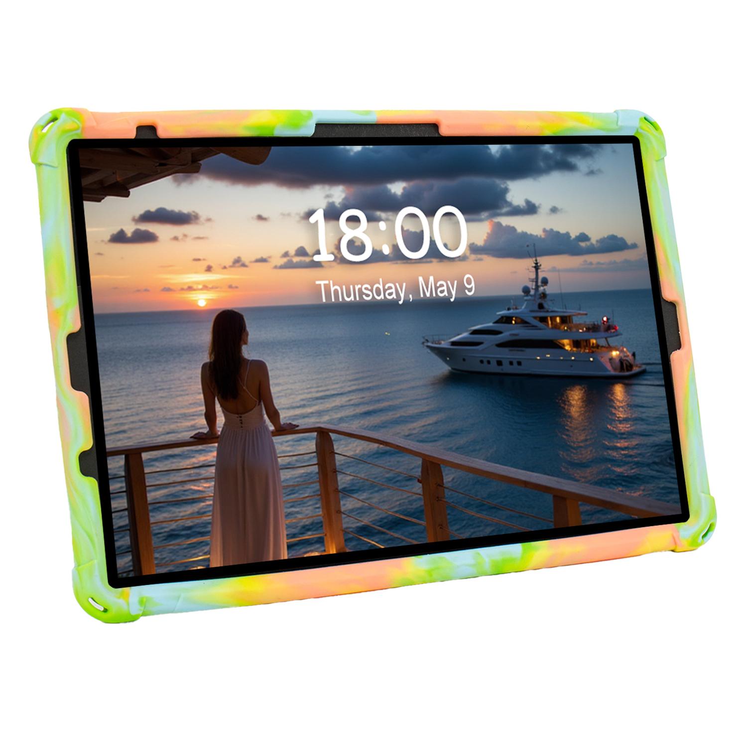 

For iPad (2025)/10.9 (2022) Case PC Kickstand Silicone Heat-Dissipating Protective Cover Colorful Purple