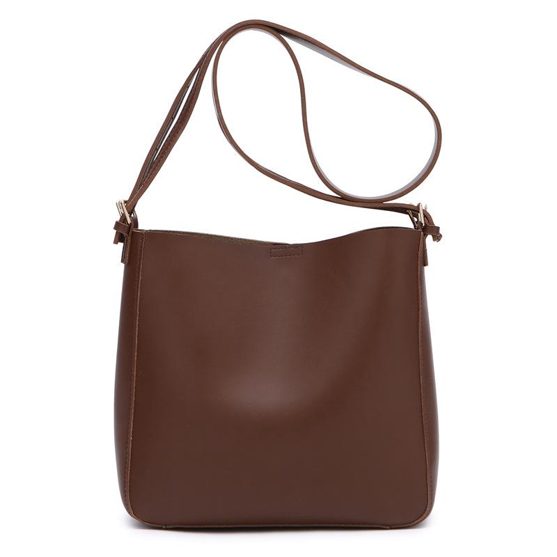 Damskie proste torby Nowe modne Premium All-Match Crossbody torby na ramię Jednolity kolor Miękka skóra PU Damska torebka